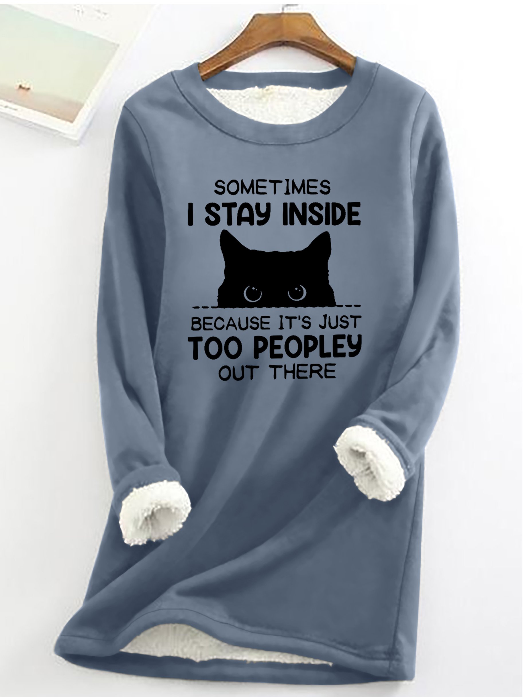 Sweat-shirts Femmes Printemps / Automne Simple Chat Polyester Quotidien Ample Manches Longues Col Rond Régulier
