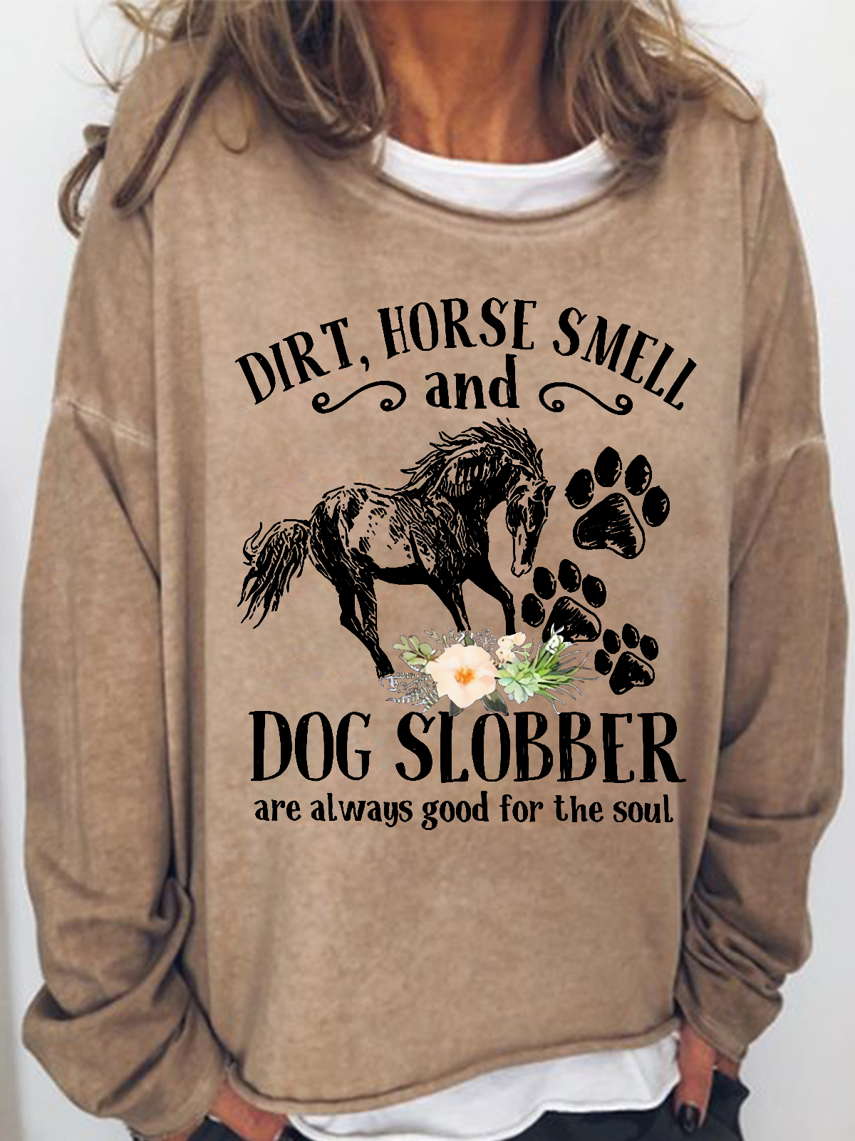Sweat-shirts Femmes Imprimé d'Animal Printemps / Automne Simple Micro-élasticité Quotidien Ample Manches Longues Régulier Droit