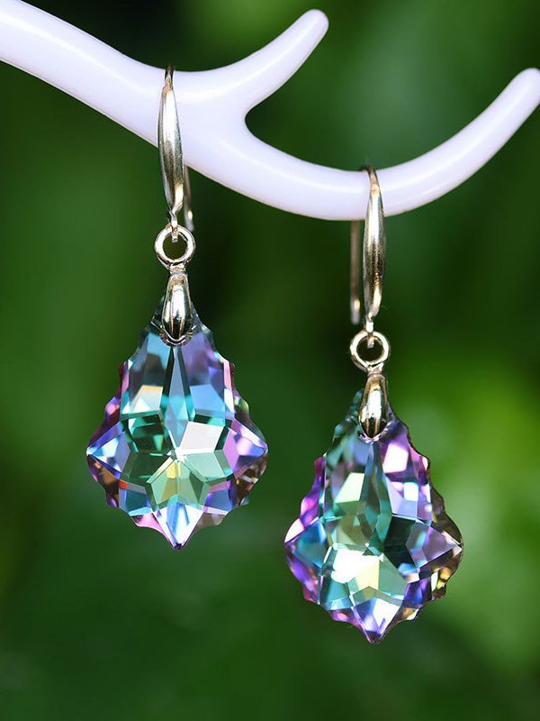 Boucles d'oreilles Femme Décontracté Ombre Toutes Les Saisons Cristal Faire la navette Métal Cristal Meilleure vente Pendre