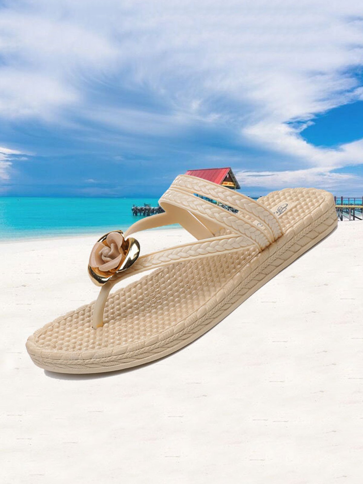 Tongs Femmes Floral Été Vacances EVA Tongs Imperméable Profit EVA EVA