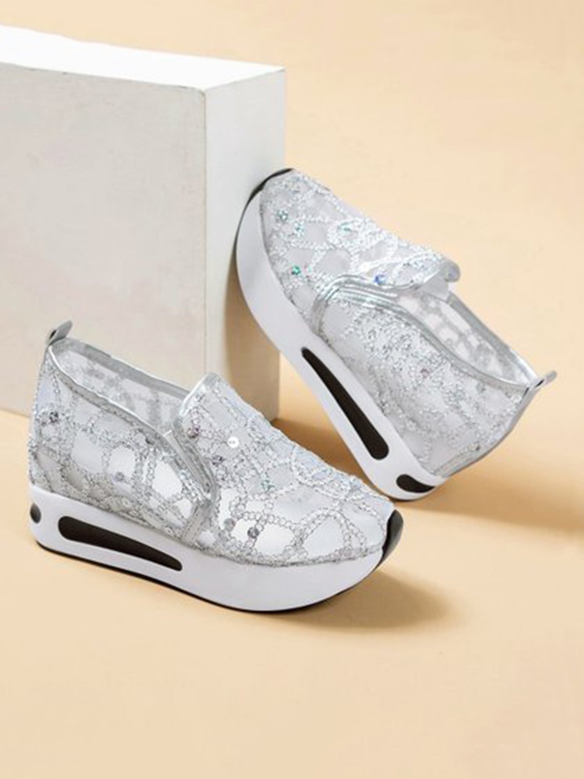 Chaussures Décontractées Femmes Décontracté Plain Toutes Les Saisons Respirable à Enfiler Talon Bas Bout Fermé PU à Enfiler