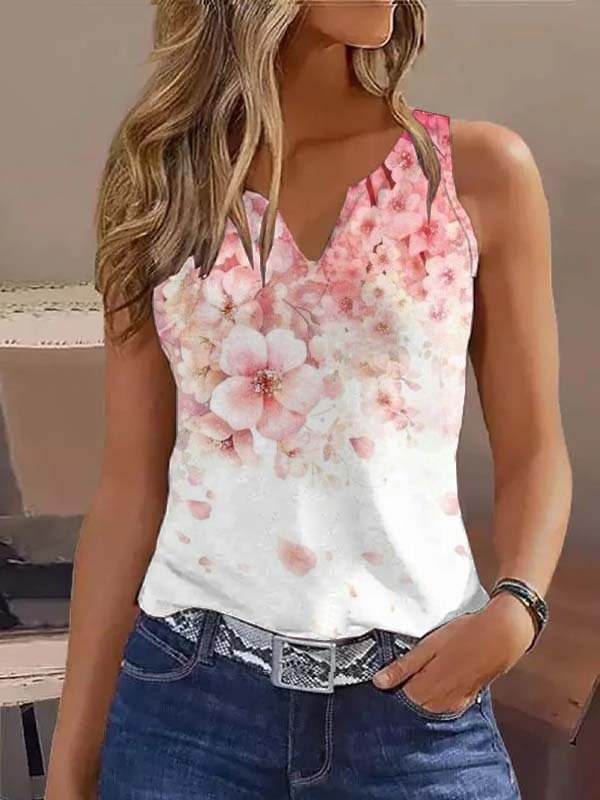 T-shirts Femmes Décontracté Cerise Fleurs Été Micro-élasticité Ample Jersey Régulier Droit Régulier