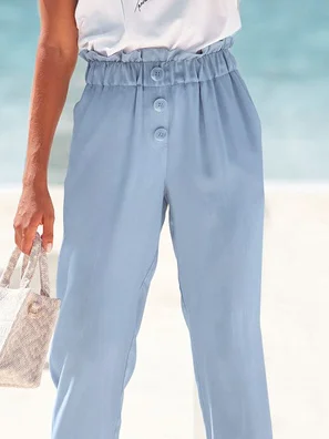 Pantalons Femmes Décontracté Plain Toutes Les Saisons Quotidien Pantalon à la cheville Pantalon droit Droit Régulier Poche Couture