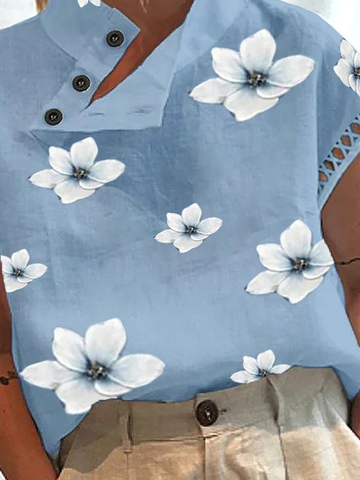 Chemises Femmes Décontracté Floral Été Dentelle Aucune élasticité Quotidien Meilleure vente Asymétrique Droit