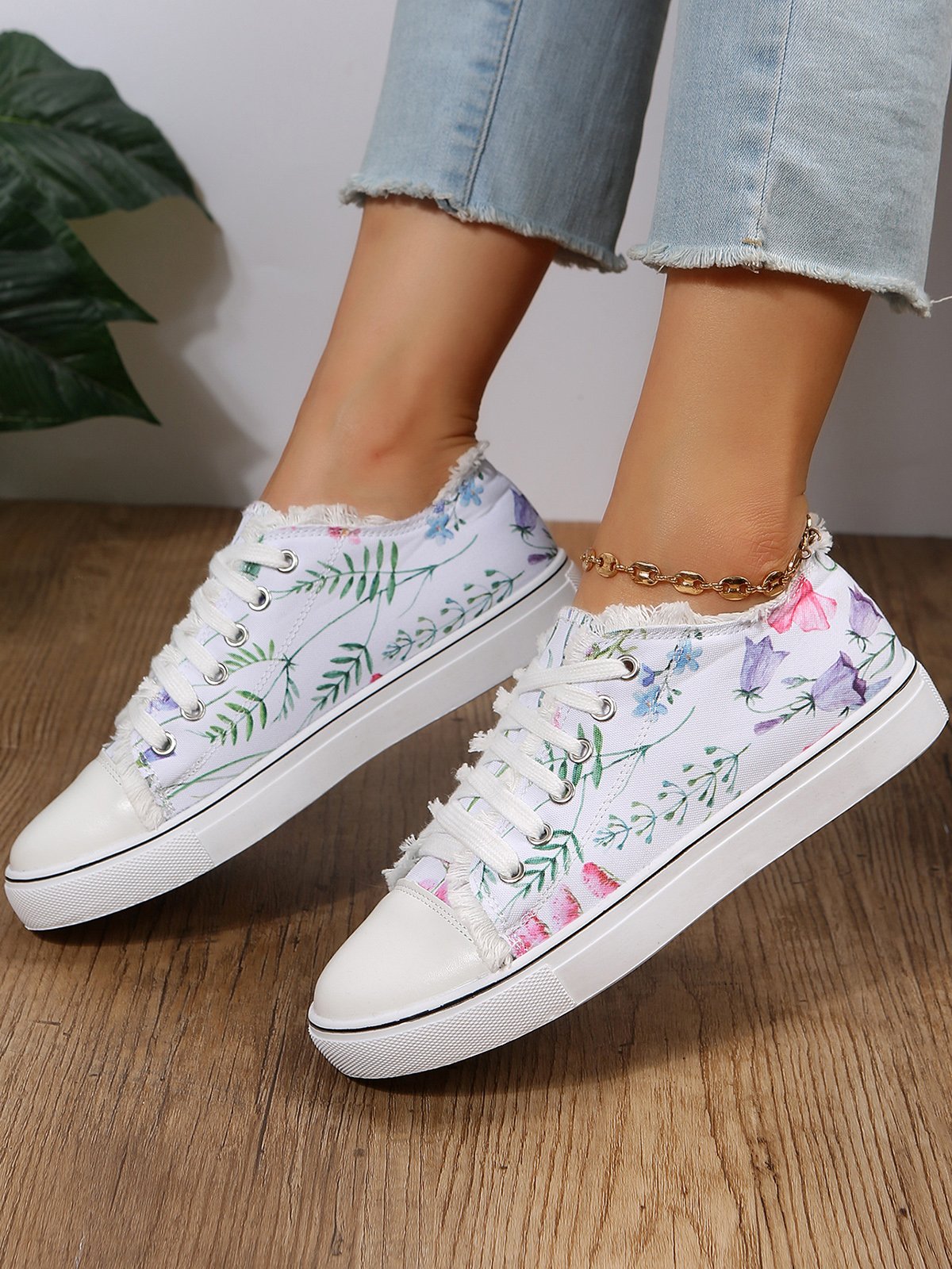 Mode Floral Ultraléger Respirable Sportif Toile Chaussures