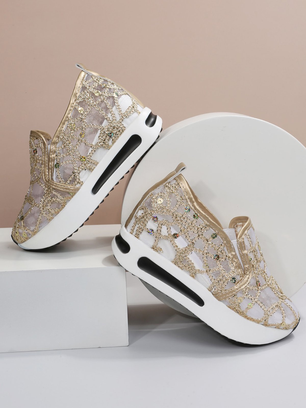 Chaussures Décontractées Femmes Décontracté Plain Toutes Les Saisons Respirable à Enfiler Talon Bas Bout Fermé PU à Enfiler