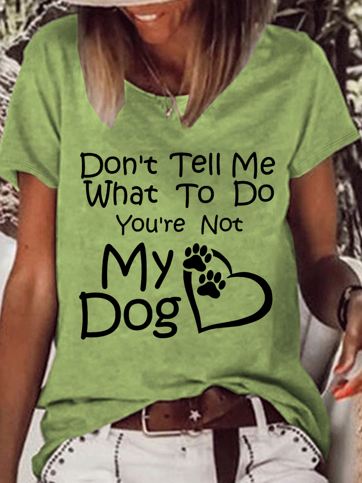 T-shirts Femmes Décontracté Été Chien Micro-élasticité Quotidien Ample Manches Courtes en Mélangé de Coton Régulier