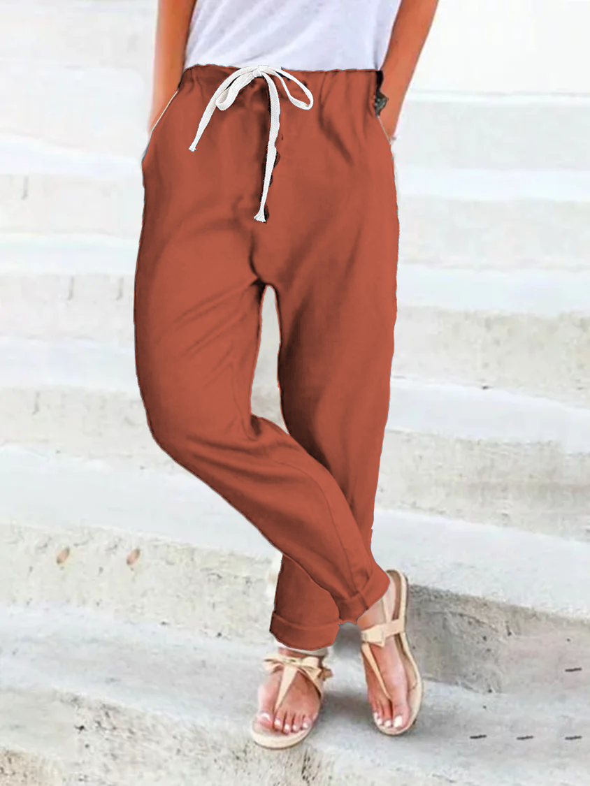 Pantalons Unicolores Décontractés