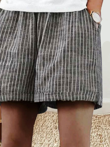Shorts Femmes Rayé Décontracté Été Naturel Aucune élasticité Quotidien Meilleure vente Pantalon droit Mini