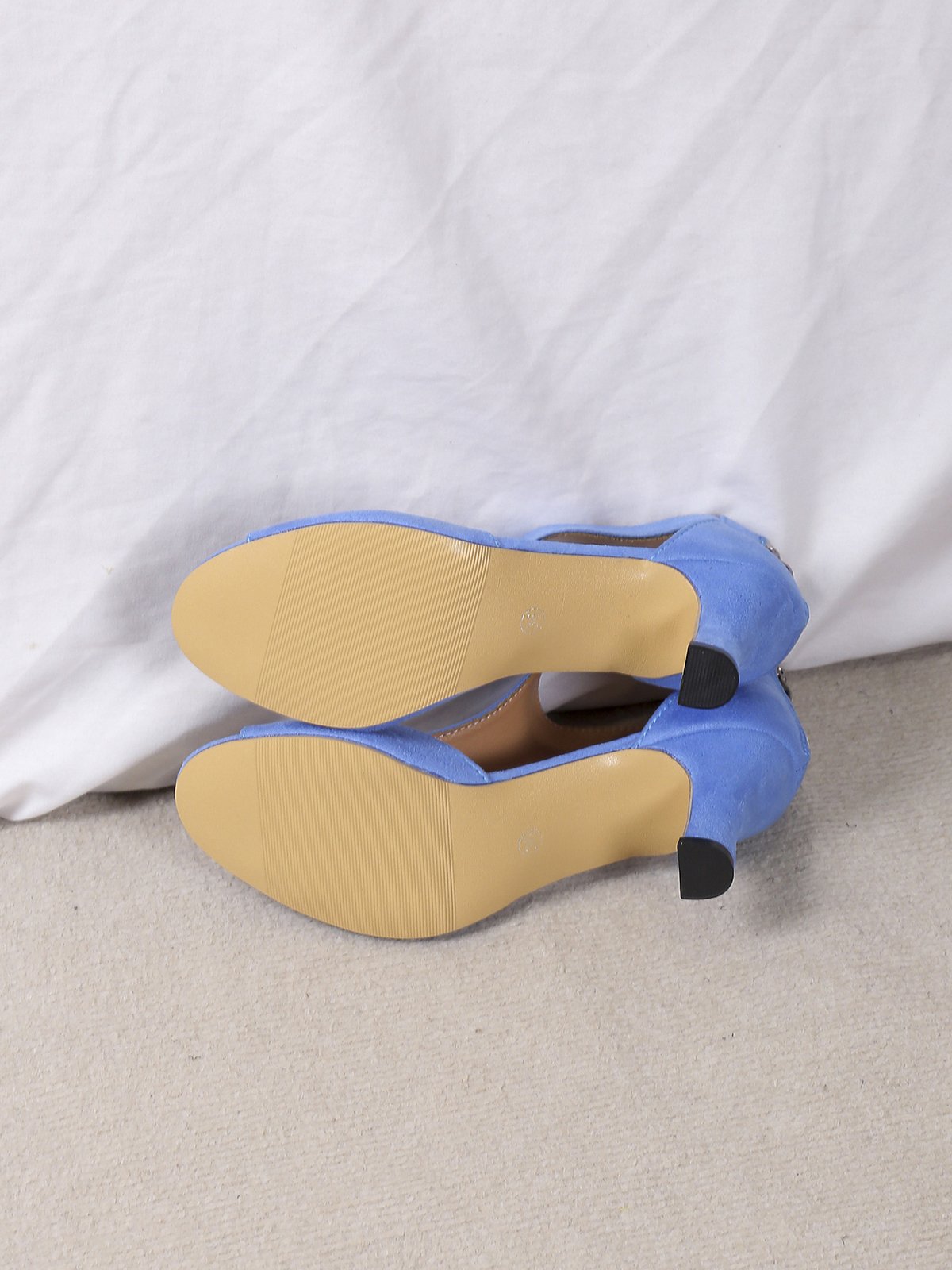 à Bout Ouvert Sandales Femme Plain Été Urbain Respirable Quotidien Bout Rond ÉPINGLES Style Faux Suède à Bout Ouvert Sandales