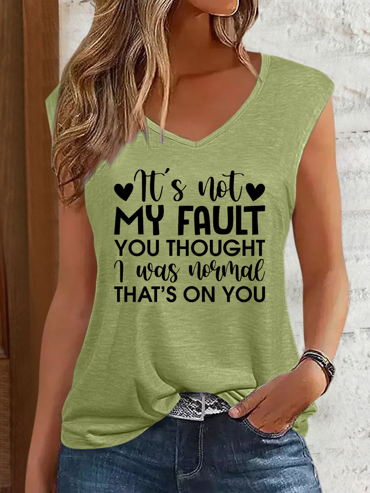 Top Débardeur Tops Femmes Été Simple Lettres de texte Quotidien Coupe Régulière en Mélangé de Coton Régulier Ligne X Régulier