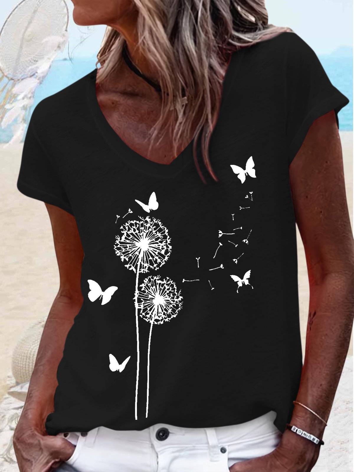T-shirts Décontracté Plain Été Quotidien Coupe Régulière Manches Courtes Régulier Droit Élasticité moyenne pour Femmes