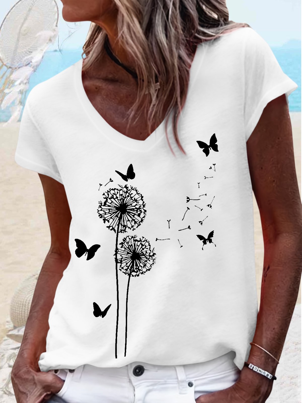 T-shirts Décontracté Plain Été Quotidien Coupe Régulière Manches Courtes Régulier Droit Élasticité moyenne pour Femmes