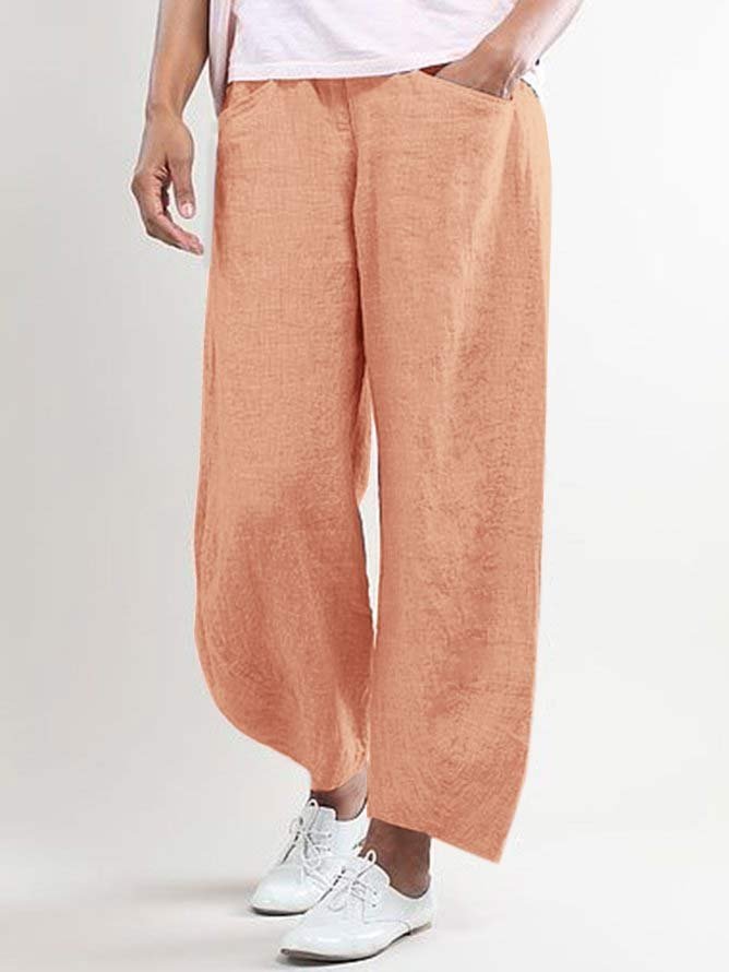 Été avec Poches Droit Décontracté Pantalons Capri