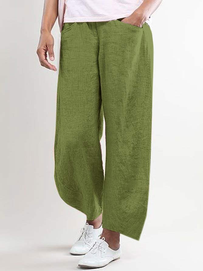 Été avec Poches Droit Décontracté Pantalons Capri