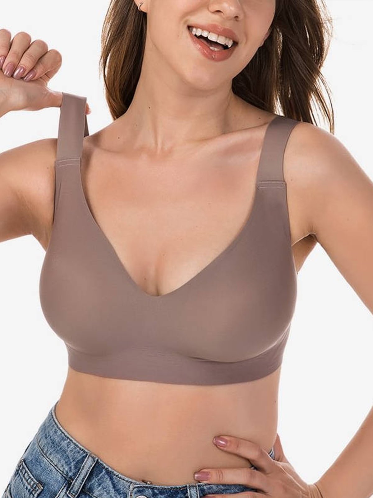 Soutiens-Gorge & Brassière Femmes Plain Toutes Les Saisons Simple Nylon à Haute Élasticité Domestique de Grande Taille Régulier Soutien-gorge