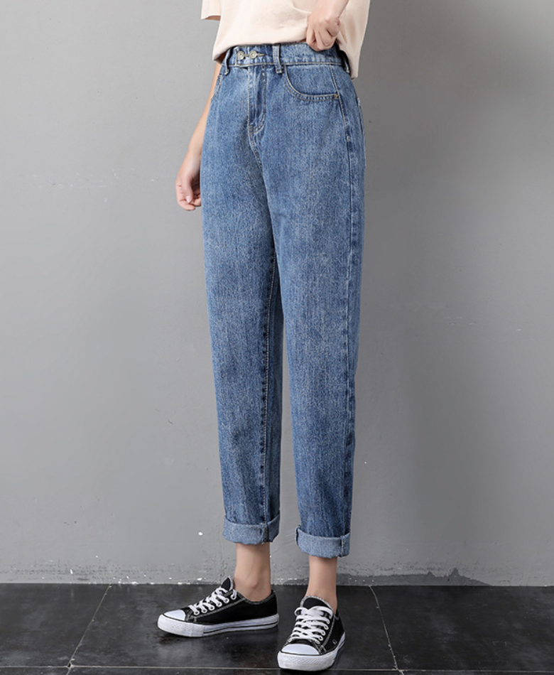 Jeans Décontracté Plain Toutes Les Saisons Naturel Quotidien Standard Pantalon droit Droit Poche Couture pour Femmes