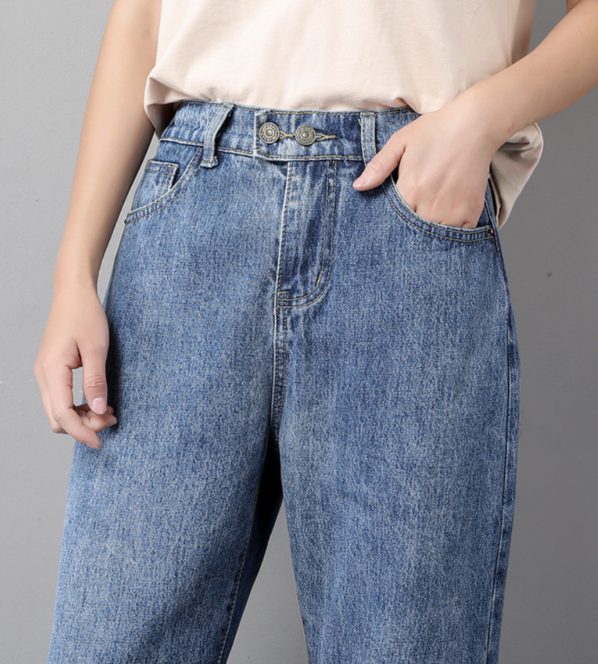 Jeans Décontracté Plain Toutes Les Saisons Naturel Quotidien Standard Pantalon droit Droit Poche Couture pour Femmes
