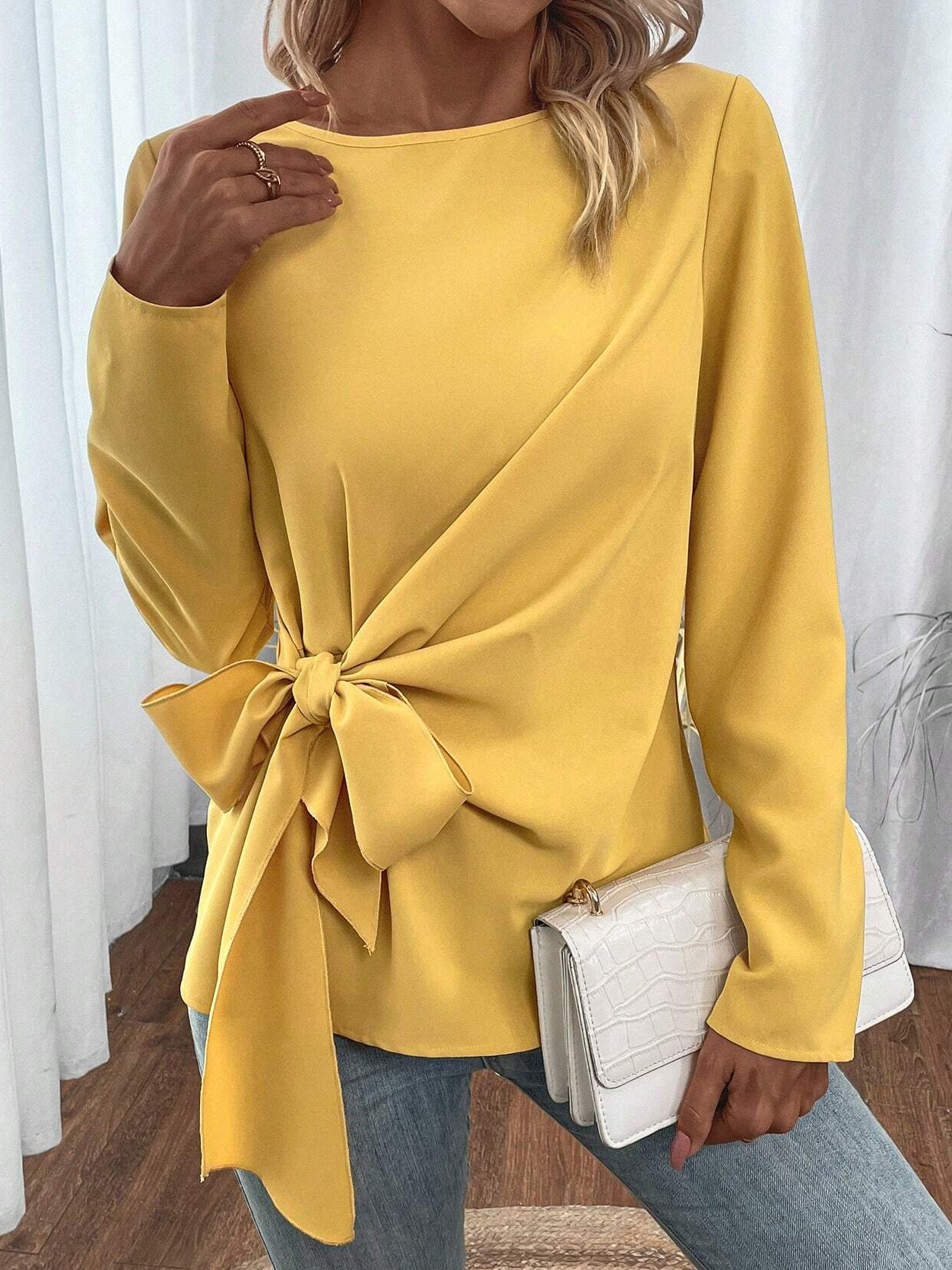 Chemises Décontracté Printemps / Automne Toussaint Micro-élasticité Quotidien Ample Manches Longues Col Rond Régulier pour Femmes