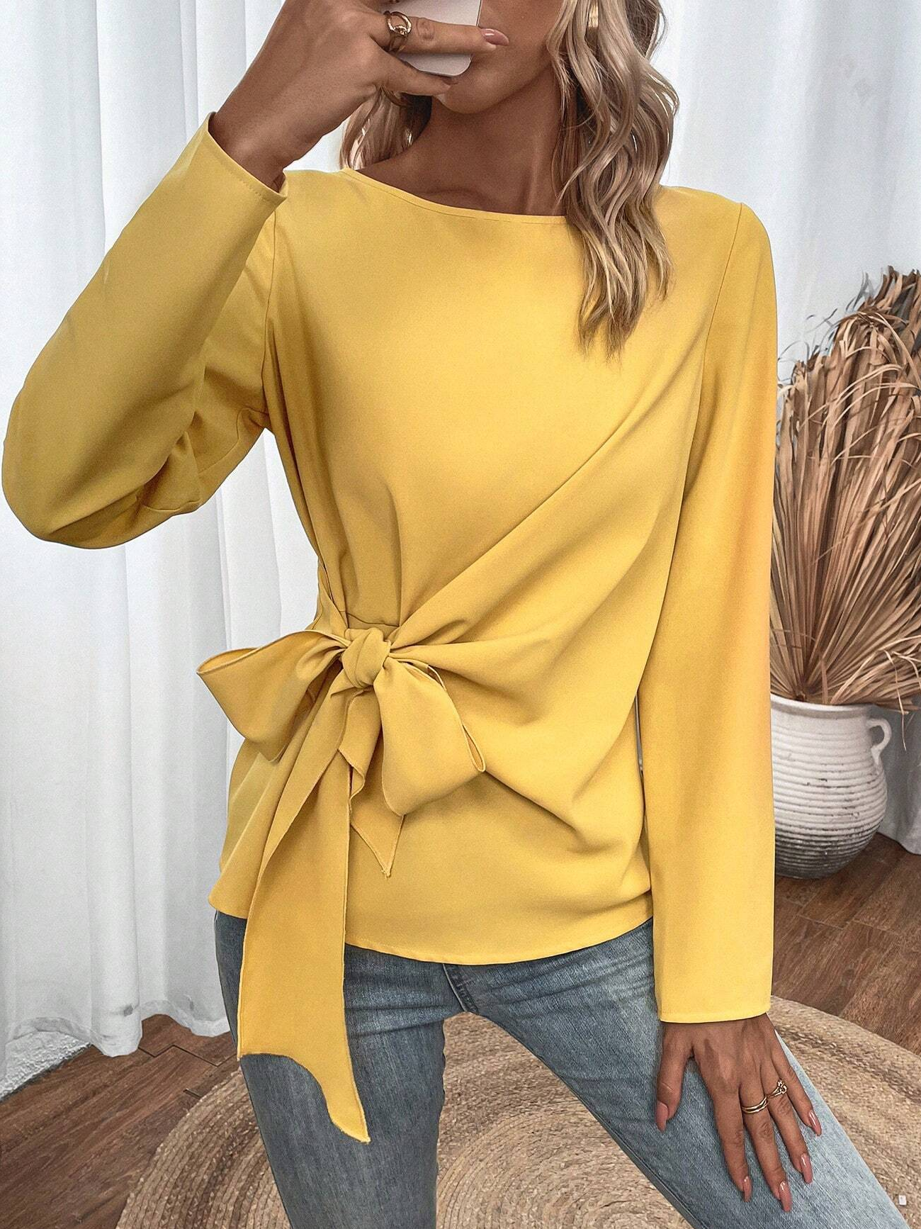 Chemises Décontracté Printemps / Automne Toussaint Micro-élasticité Quotidien Ample Manches Longues Col Rond Régulier pour Femmes