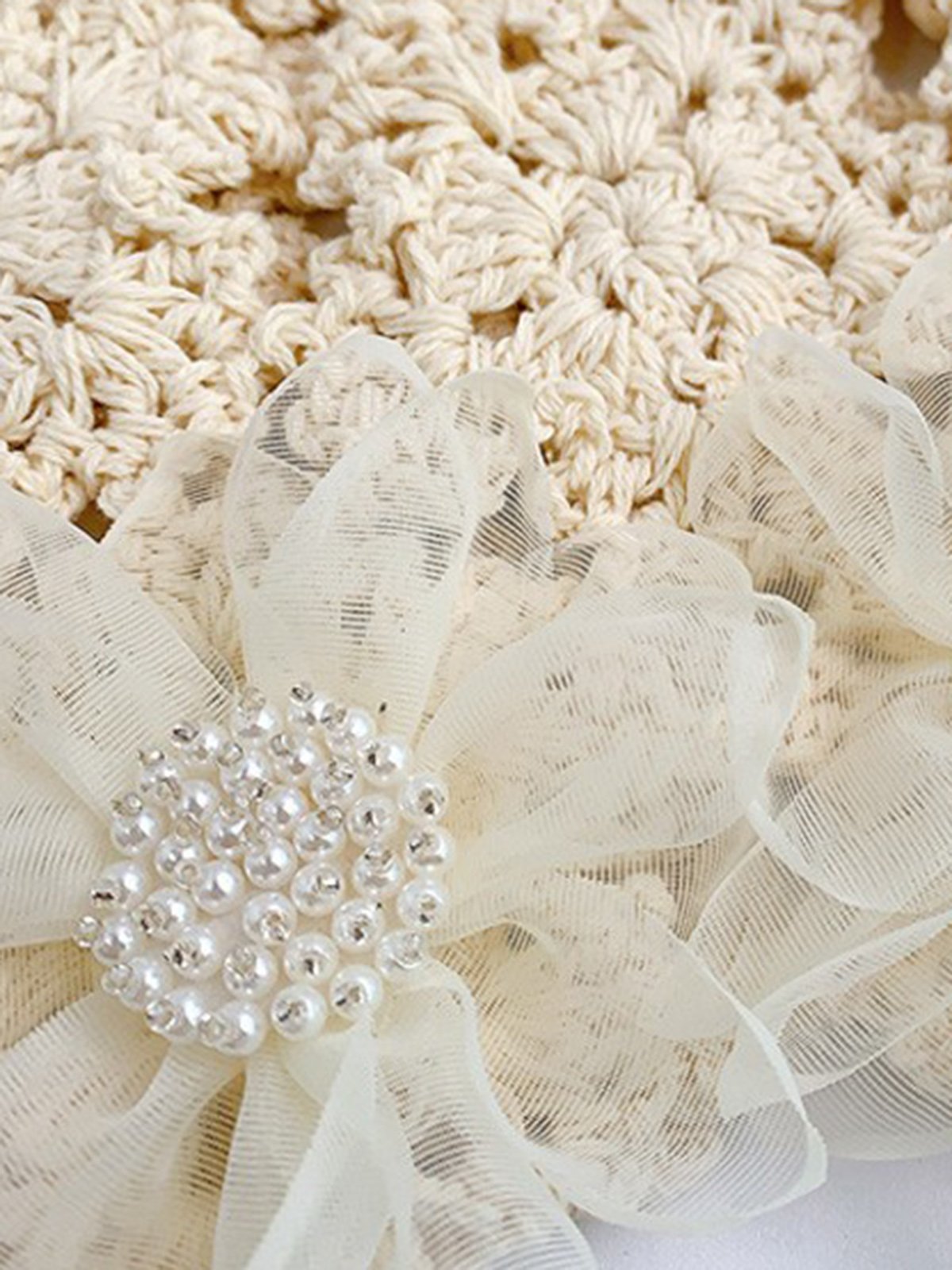 Bonnets Femmes Floral Toutes Les Saisons Élégant Perle Fête chaleur en Mélangé de Coton Bonnet Régulier