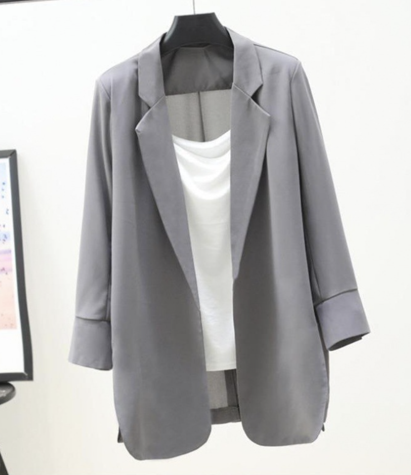 Blazers Femmes Décontracté Plain Printemps / Automne Polyester Naturel Ample Standard Manches 3/4 Droit