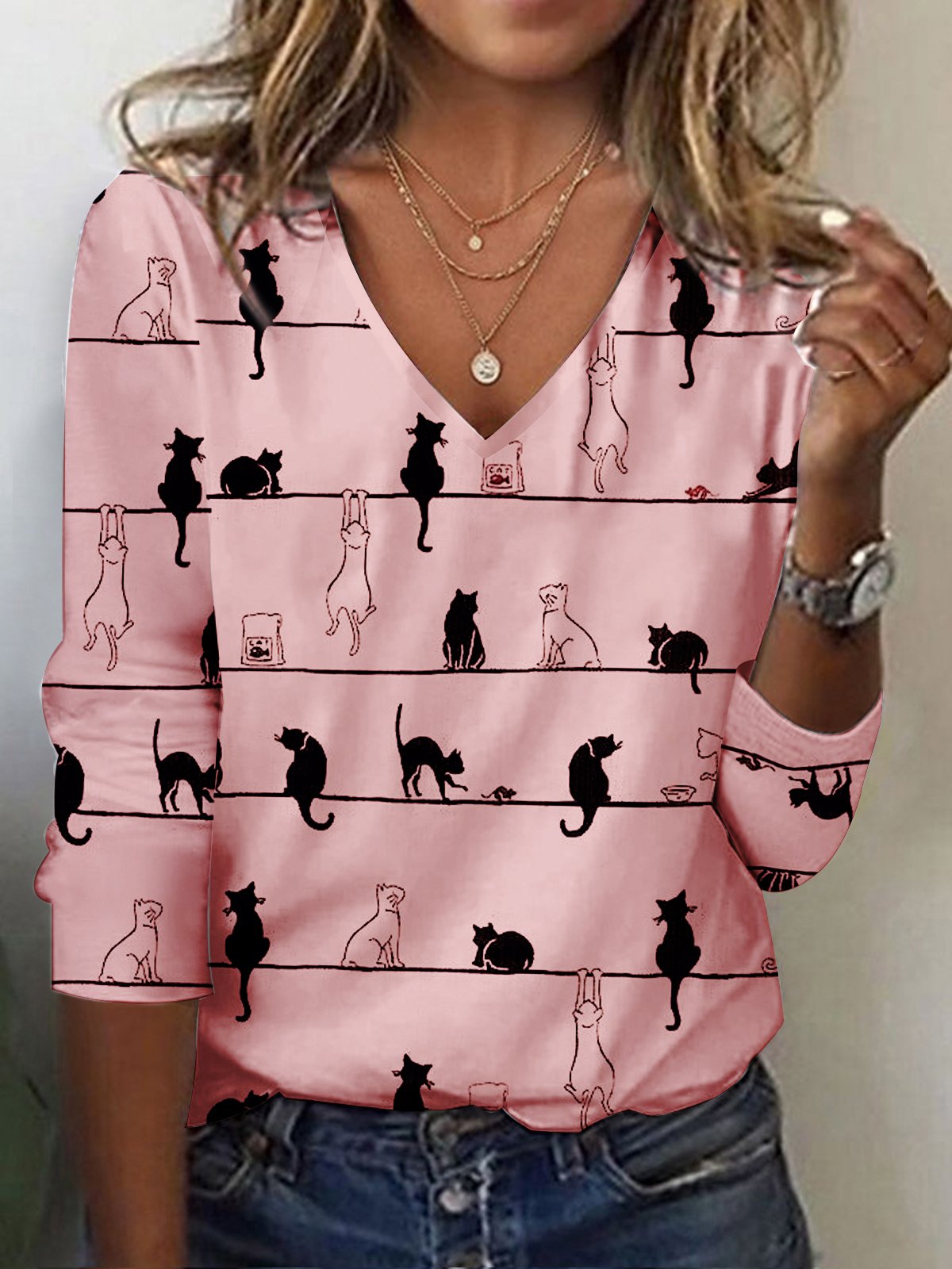 T-shirt à Manches Courtes Pour Femme, Blanc, Noir, Imprimé Animal