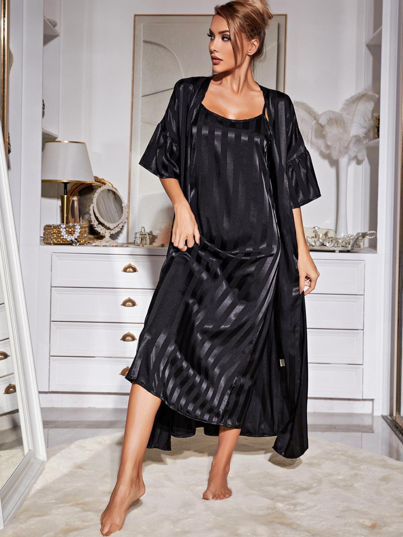 Ensembles de Pyjama Femmes Simple Bloc de Couleur Toutes Les Saisons Spandex Naturel Non-rides 1 jeu Demi Manche Élasticité moyenne