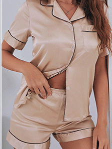 Ensembles de Pyjama Femmes Sexy Imprimé d'Animal Toutes Les Saisons Naturel Léger Vacances Manches Courtes Top Avec Pantalons Droit