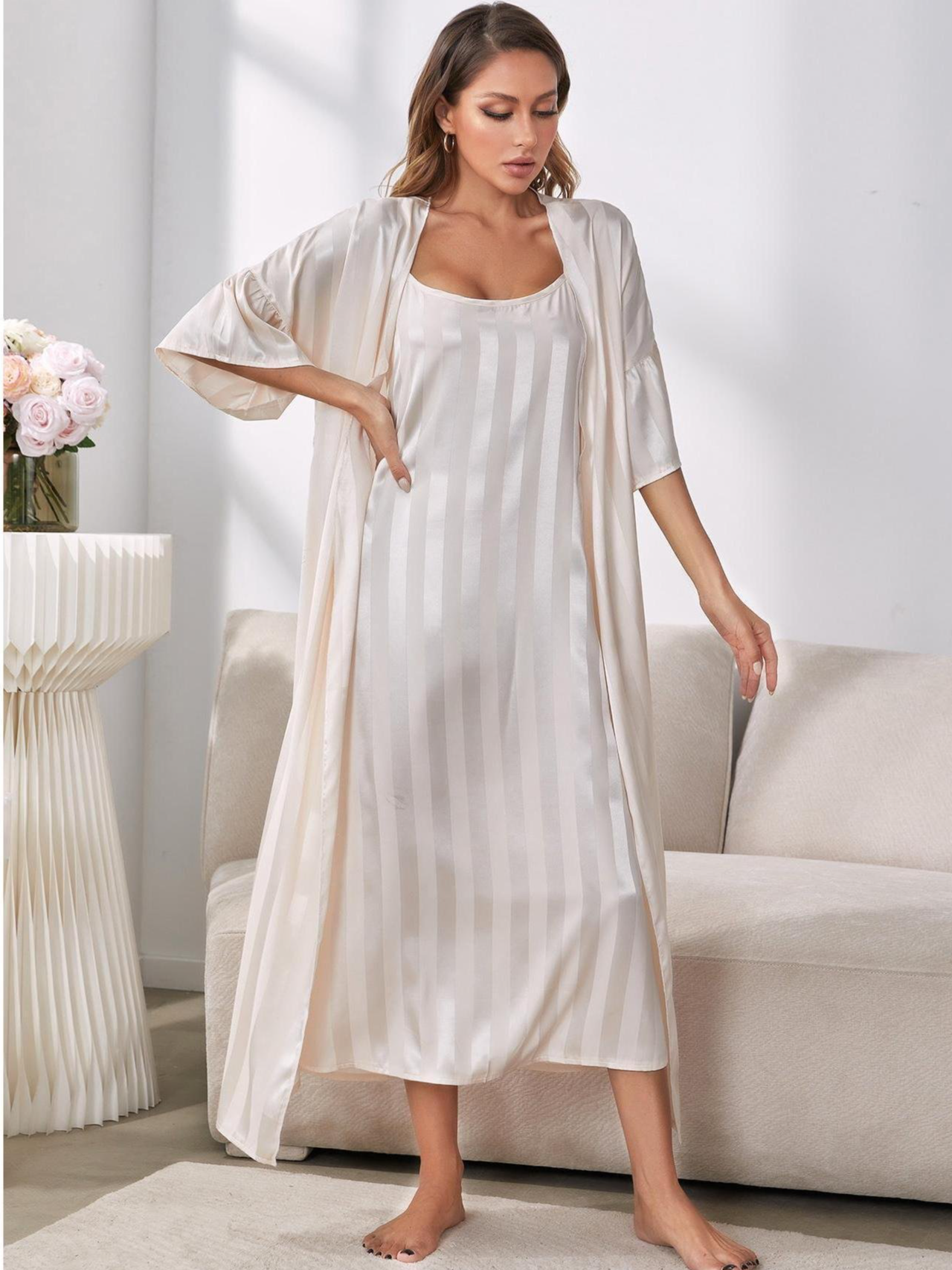 Ensembles de Pyjama Femmes Simple Bloc de Couleur Toutes Les Saisons Spandex Naturel Non-rides 1 jeu Demi Manche Élasticité moyenne