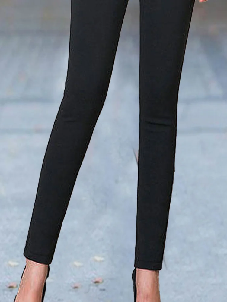 Pantalons De Yoga Décontracté Plain Printemps / Automne Polyester Poids lourd Micro-élasticité Quotidien Serré Long pour Femmes