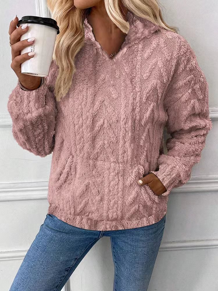 Sweat-shirts Décontracté Côtelé Printemps / Automne Polyester Poids lourd Micro-élasticité Quotidien Coupe Régulière Manches Longues pour Femmes