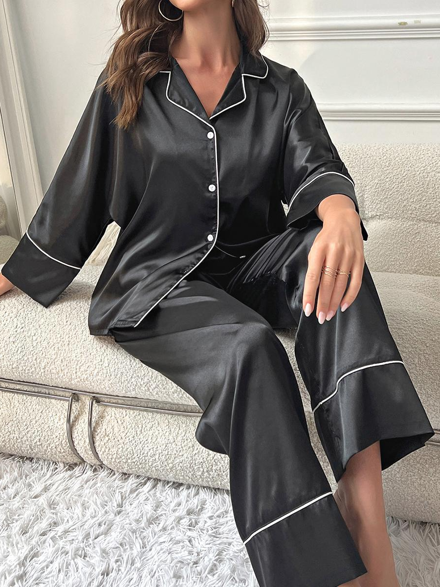 Ensembles de Pyjama Femmes Simple Plain Toutes Les Saisons Respirable Sportif & Intérieur Coupe Régulière Manches Longues Droit Régulier