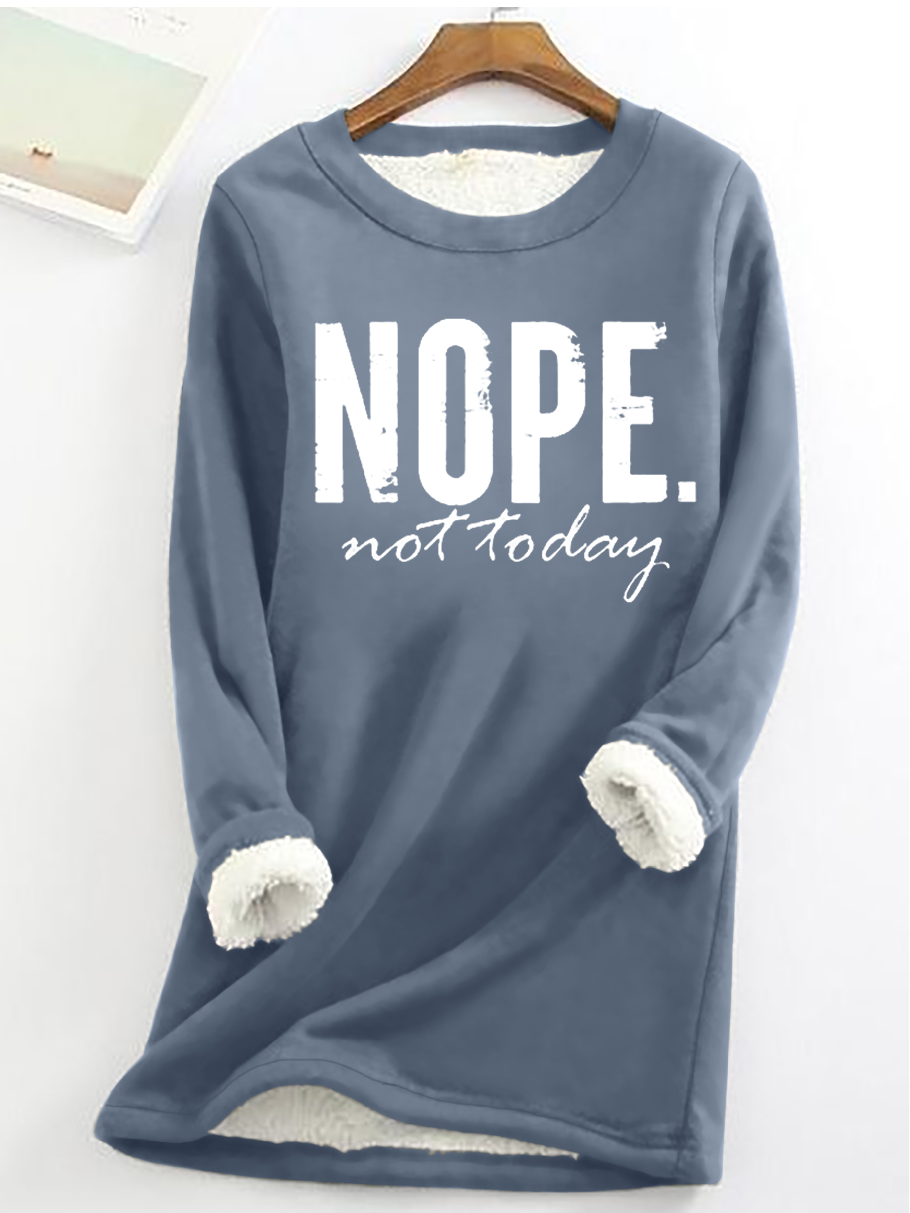 Sweat-shirts Femmes Décontracté Hiver Lettres de texte Micro-élasticité Noël Manches Longues Col Rond Régulier en Toison
