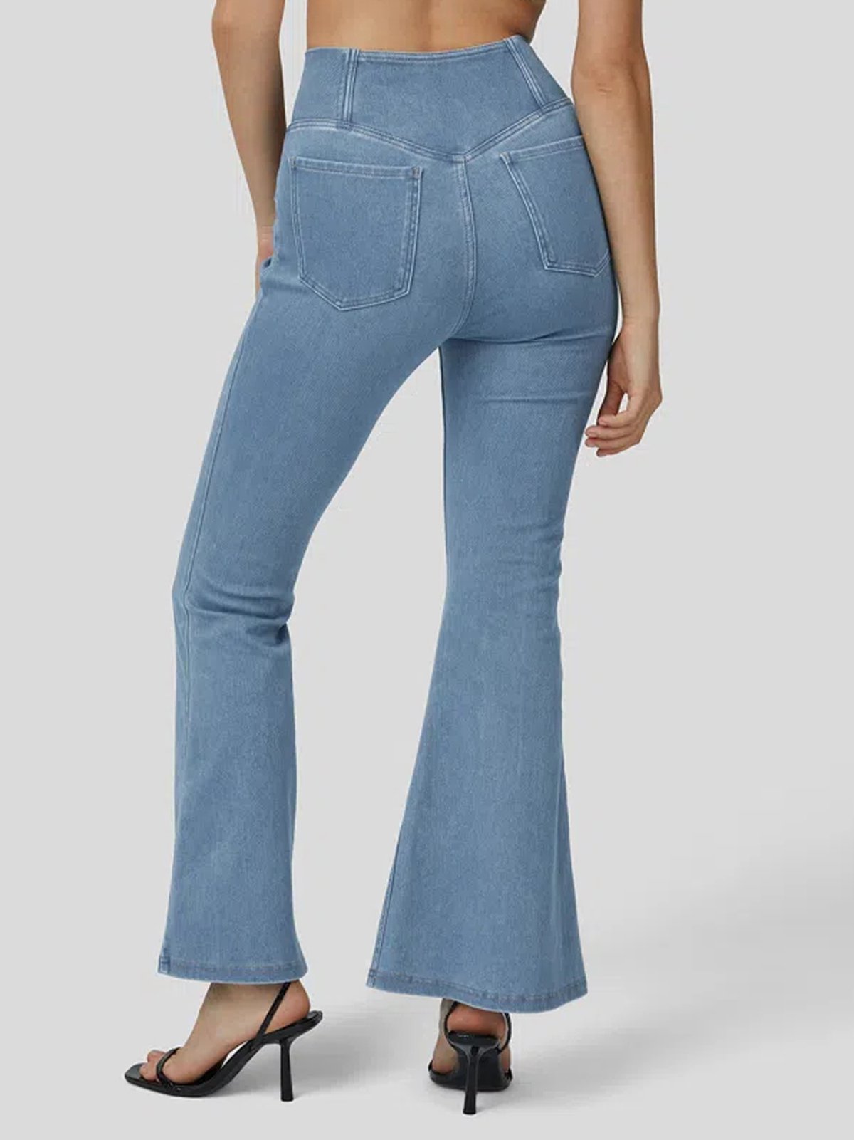 Jeans Femmes Décontracté Plain Printemps / Automne Naturel à Haute Élasticité Coupe Régulière Pantalon à pattes d'éléphant Toile de Jean Régulier