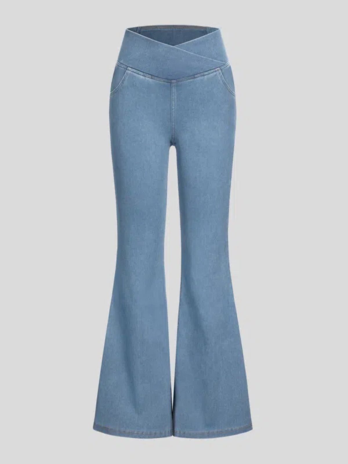 Jeans Femmes Décontracté Plain Printemps / Automne Naturel à Haute Élasticité Coupe Régulière Pantalon à pattes d'éléphant Toile de Jean Régulier