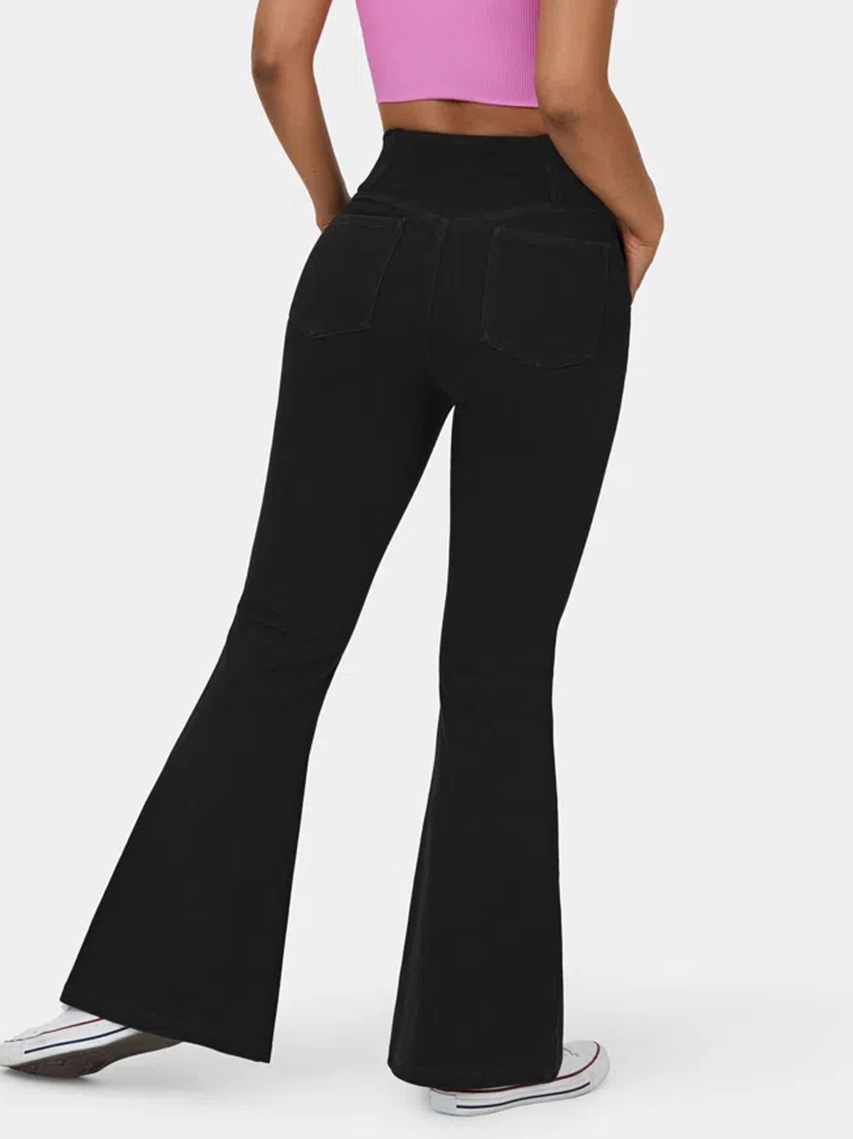 Jeans Femmes Décontracté Plain Printemps / Automne Naturel à Haute Élasticité Coupe Régulière Pantalon à pattes d'éléphant Toile de Jean Régulier