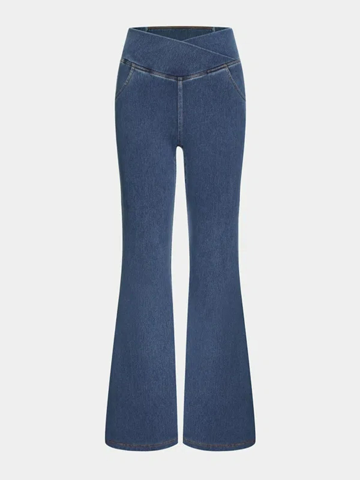 Jeans Femmes Décontracté Plain Printemps / Automne Naturel à Haute Élasticité Coupe Régulière Pantalon à pattes d'éléphant Toile de Jean Régulier
