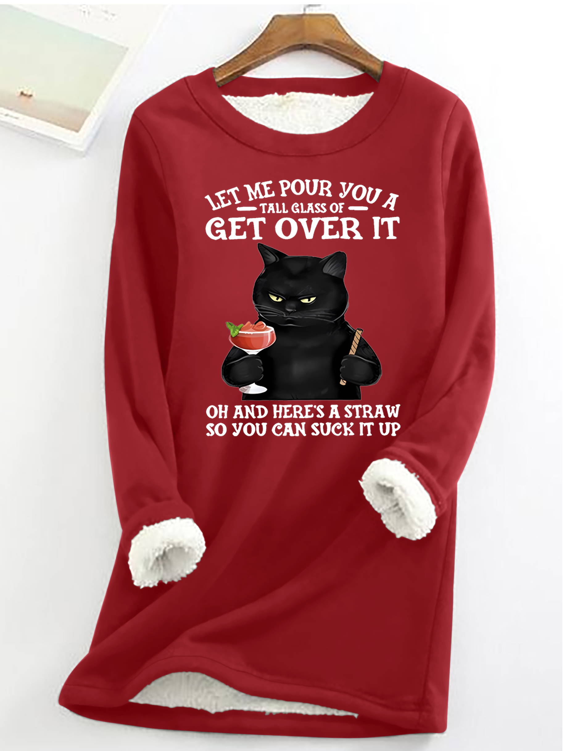 Sweat-shirts Décontracté Hiver Père Noël Micro-élasticité Quotidien Coupe Régulière Col Rond en Mélangé de Coton Droit pour Femmes