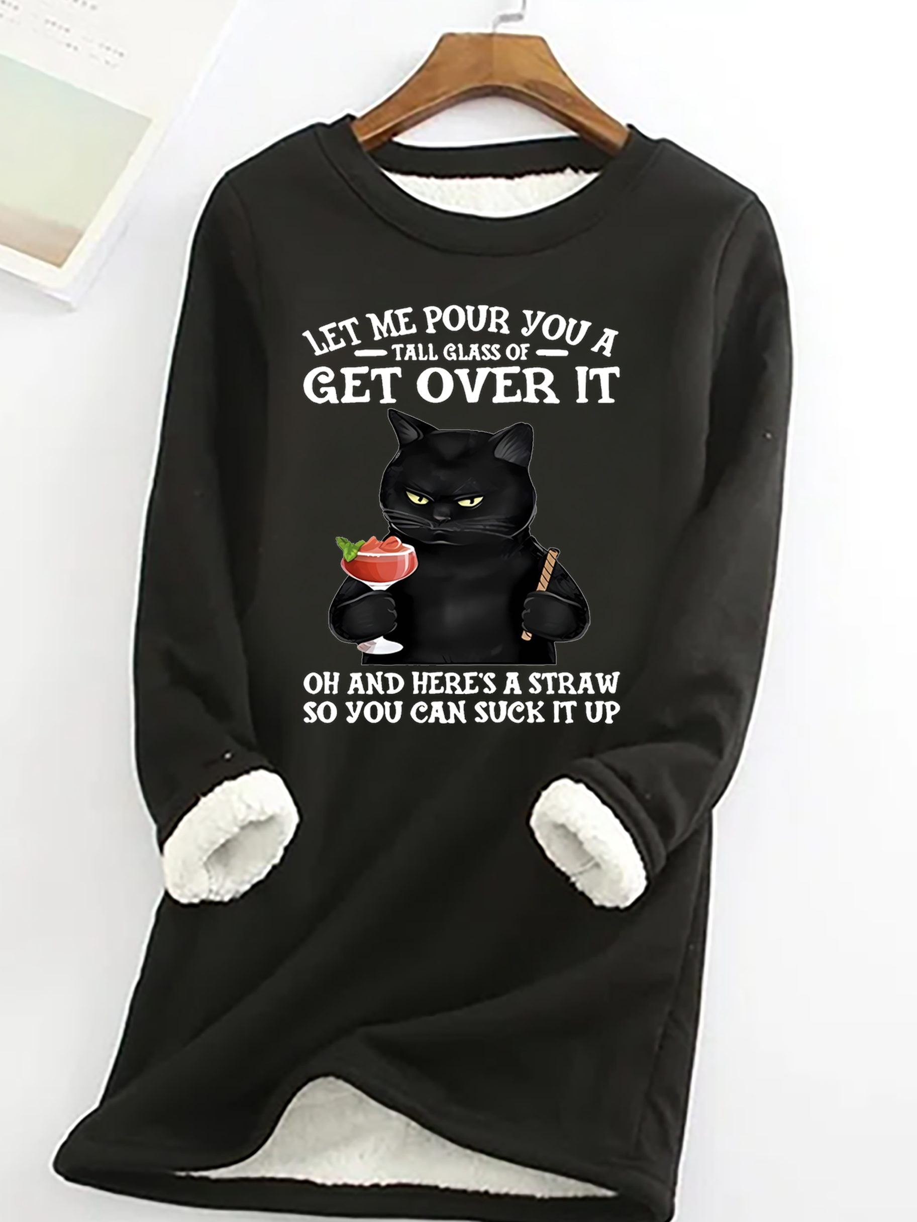 Sweat-shirts Décontracté Hiver Père Noël Micro-élasticité Quotidien Coupe Régulière Col Rond en Mélangé de Coton Droit pour Femmes