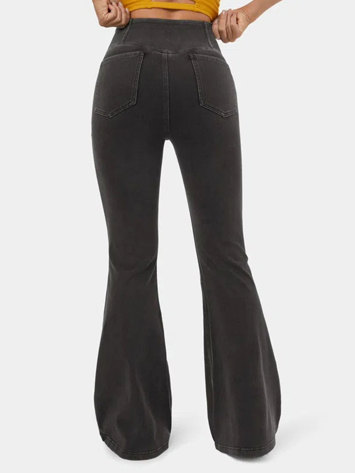Jeans Femmes Décontracté Plain Printemps / Automne Naturel à Haute Élasticité Coupe Régulière Pantalon à pattes d'éléphant Toile de Jean Régulier