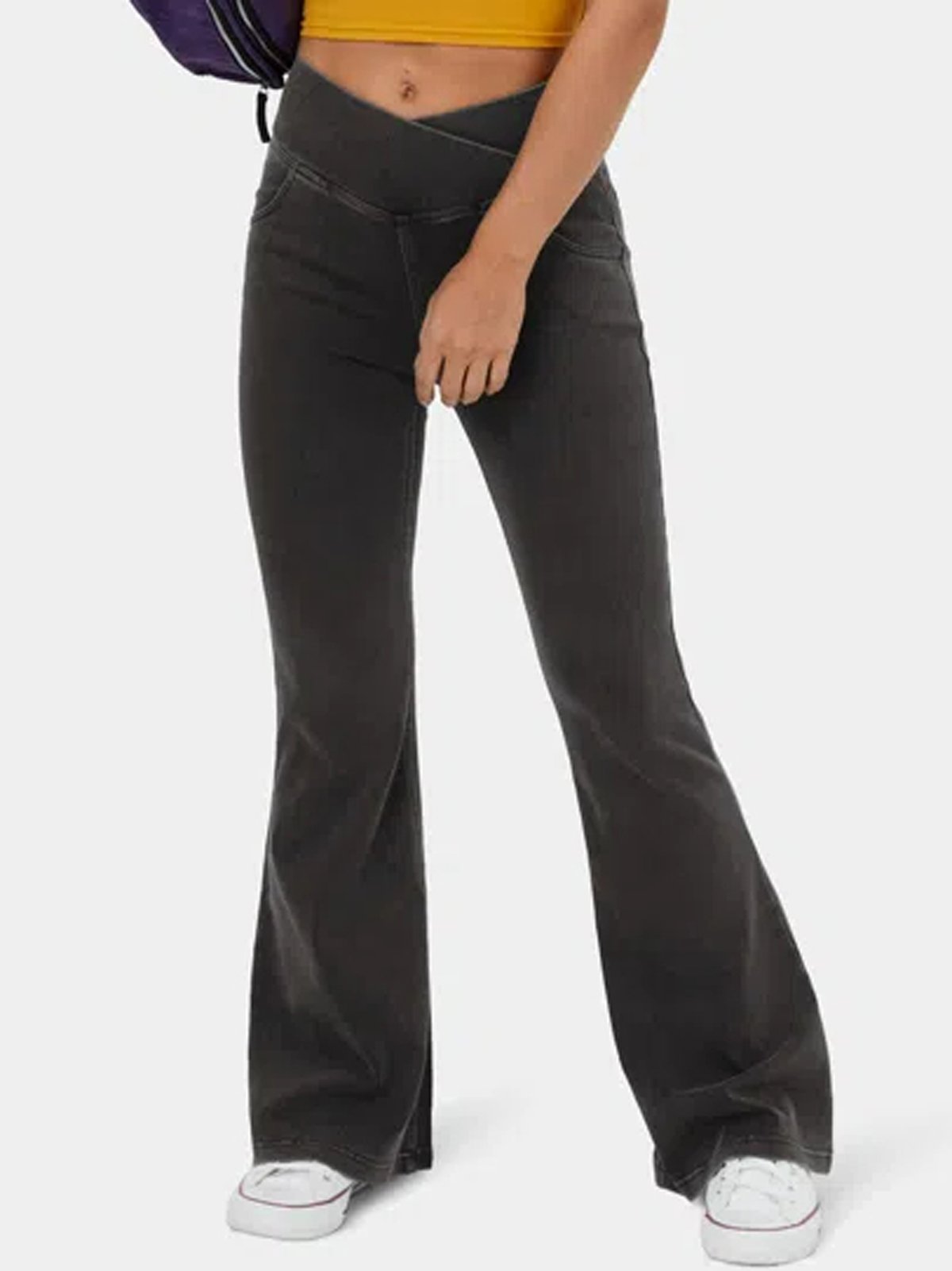 Jeans Femmes Décontracté Plain Printemps / Automne Naturel à Haute Élasticité Coupe Régulière Pantalon à pattes d'éléphant Toile de Jean Régulier