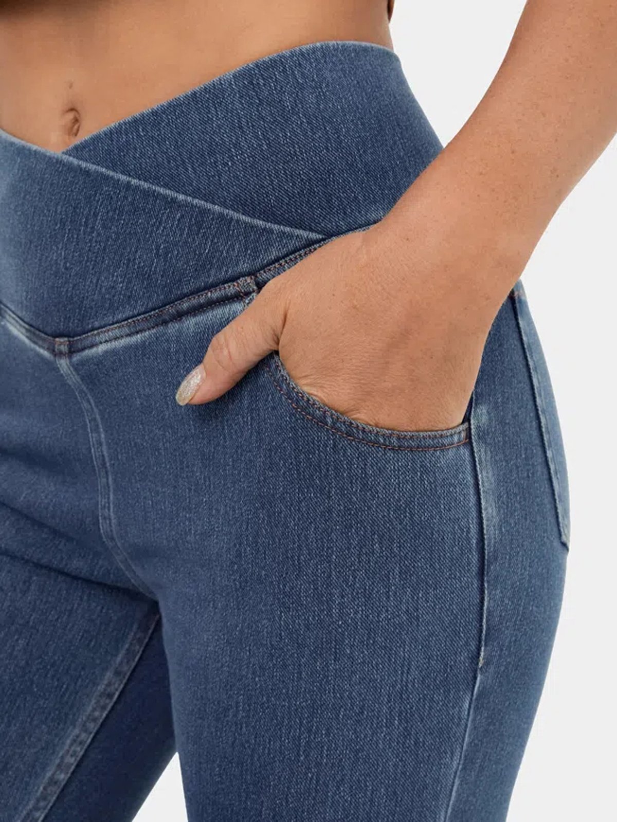 Jeans Femmes Décontracté Plain Printemps / Automne Naturel à Haute Élasticité Coupe Régulière Pantalon à pattes d'éléphant Toile de Jean Régulier