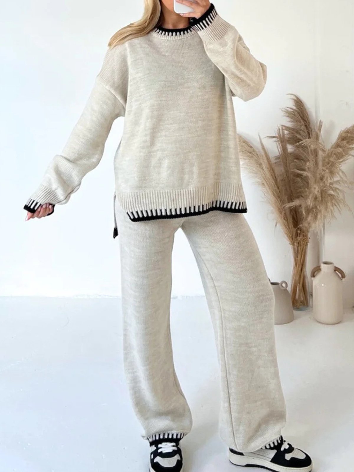 CRAZE Automne Hiver Dessin Animé Imprimé Pull Femmes Pull Col Rond Pull