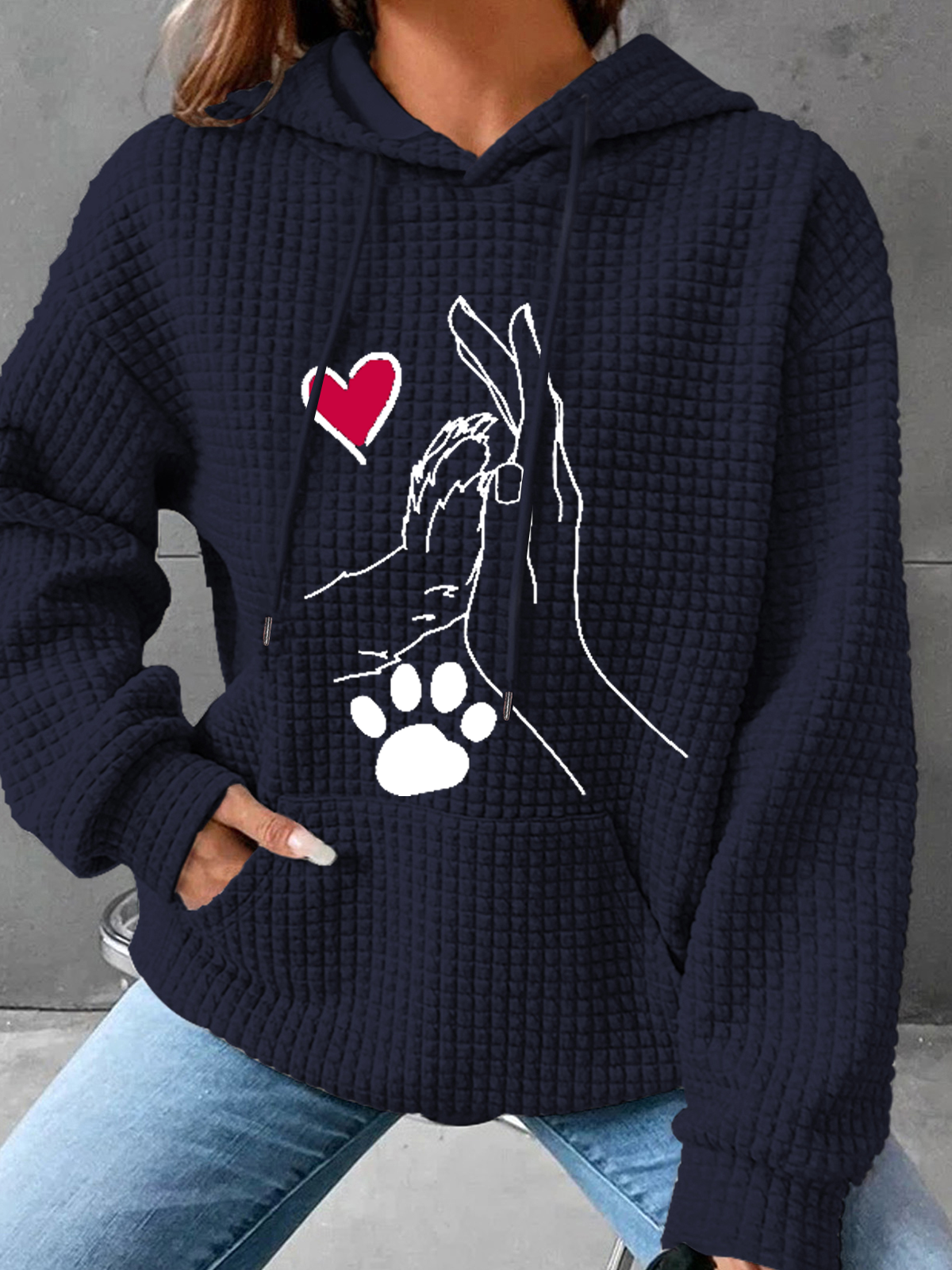 à Capuche Femmes Simple Printemps / Automne Chien Aucune élasticité Quotidien Ample Manches Longues Régulier Droit