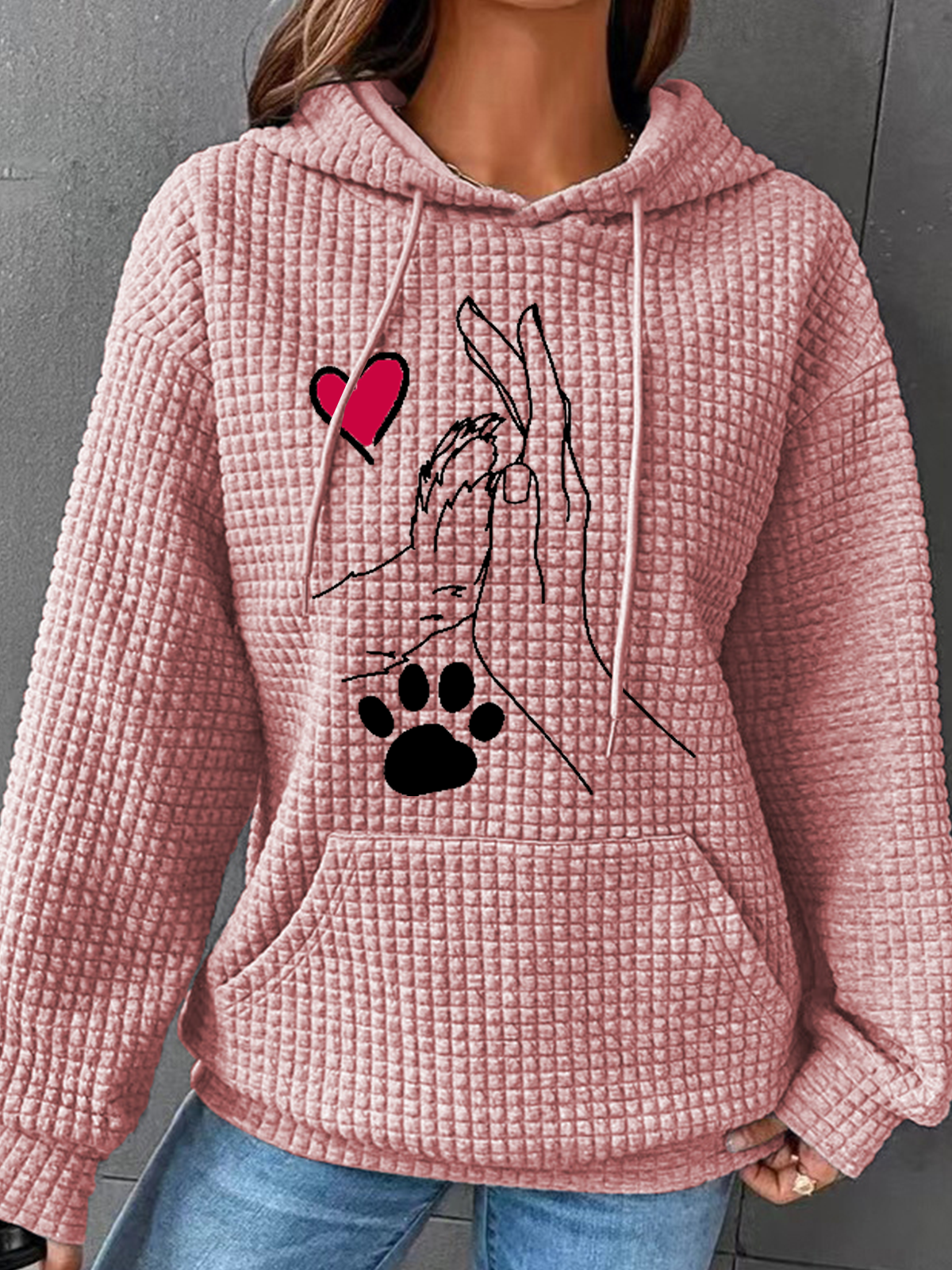 à Capuche Femmes Simple Printemps / Automne Chien Aucune élasticité Quotidien Ample Manches Longues Régulier Droit