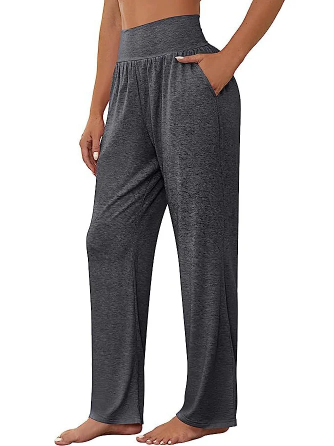 Pantalons Décontracté Plain Printemps / Automne Tricoté Ample Pantalon droit Droit Régulier Élasticité moyenne pour Femmes