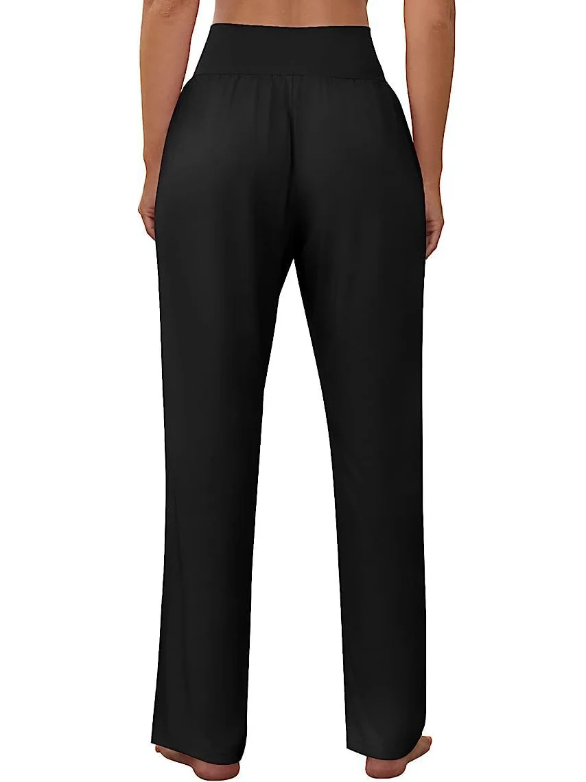 Pantalons Décontracté Plain Printemps / Automne Tricoté Ample Pantalon droit Droit Régulier Élasticité moyenne pour Femmes