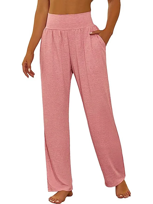 Pantalons Décontracté Plain Printemps / Automne Tricoté Ample Pantalon droit Droit Régulier Élasticité moyenne pour Femmes