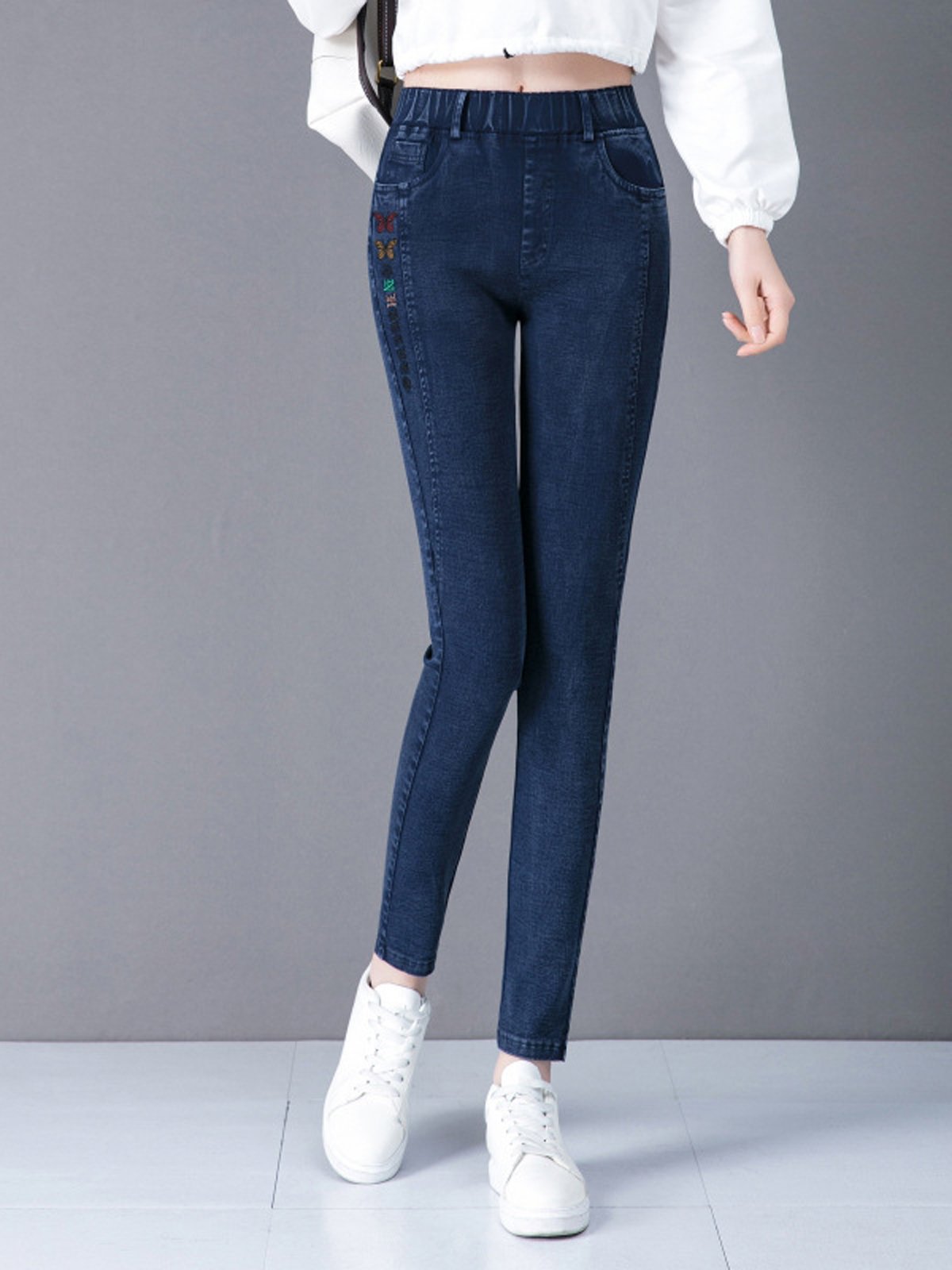 Jeans Femmes Décontracté Plain Printemps / Automne Naturel Aucune élasticité Quotidien Ample Long Droit